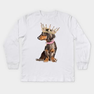Queen dachshund Kids Long Sleeve T-Shirt